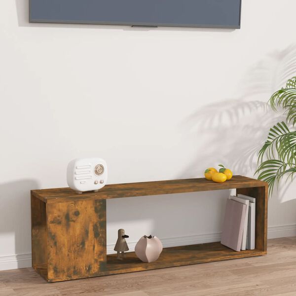 vidaXL TV-benk r&oslash;kt eik 100x24x32 cm konstruert tre