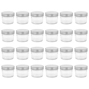 vidaXL Syltet&oslash;yglass med s&oslash;lve lokk 24 stk 110 ml