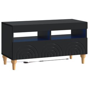 vidaXL LED TV-skap ALKMAAR 81 x 35 x 43 cm Svart Konstruert tre