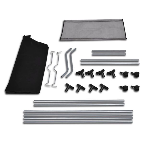 vidaXL Skittentøystralle med poser 2 stk svart og grå