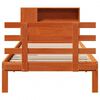 vidaXL Seng med bokhylle uten madrass voksbrun 75x190 cm heltre furu