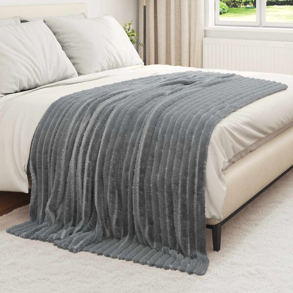 vidaXL Kastepledd 6 pcs M&oslash;rkegr&aring; 200 x 150 cm Fleece