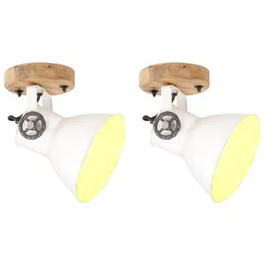 vidaXL Industrielle vegg-/taklamper 2 stk hvit 20x25 cm E27