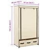 vidaXL Garderobe kremhvit 87x49x159 cm stoff