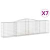 vidaXL Gabionkurver buede 7 stk 400x50x100/120 cm galvanisert jern