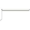 vidaXL Manuell uttrekkbar markise 500x300 cm kremhvit