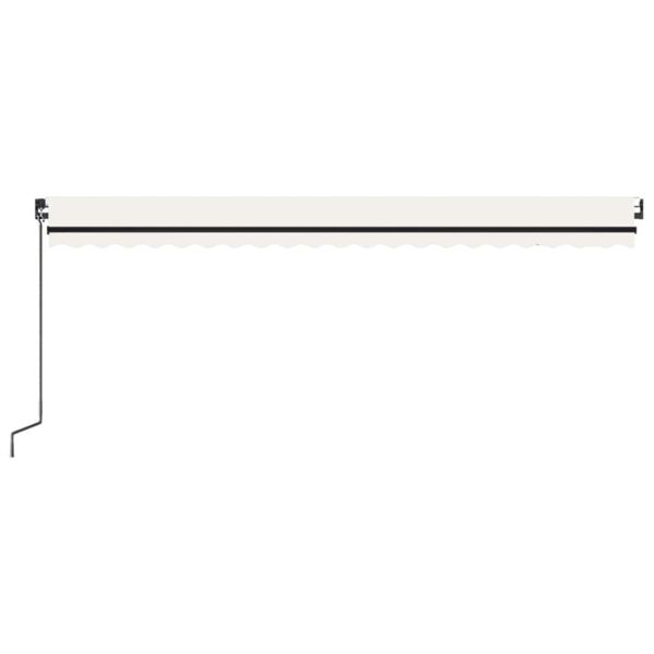 vidaXL Manuell uttrekkbar markise 500x300 cm kremhvit