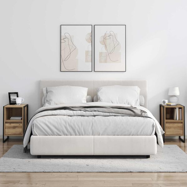 vidaXL Nattbord 2 pcs Kunstnerisk Eik 39,5 x 30 x 50 cm Konstruert tre