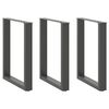 vidaXL Spisebordben U-formet 3 stk antrasitt 70 x (72-73) cm st&aring;l
