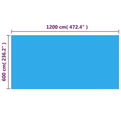 vidaXL Bassengtrekk rektangulært 1200x600 cm PE blå