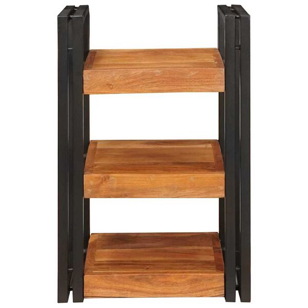 vidaXL Nattbord Brun og svart 38 x 33 x 58 cm Solid akasietre