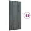 vidaXL Takpaneler 36 stk galvanisert st&aring;l antrasitt 80x36 cm