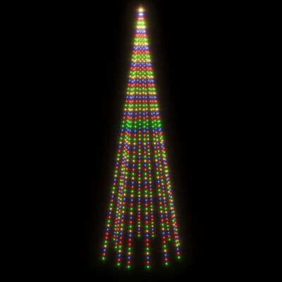 vidaXL Juletre på flaggstang 732 LED fargerik 500 cm