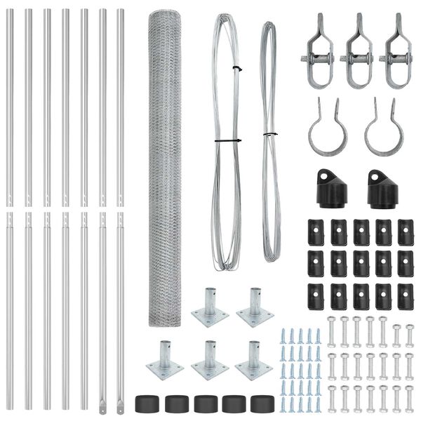 vidaXL Gjerdep&aring;le s&oslash;lv 10 x 1,6 m (13 mm netting) St&aring;l