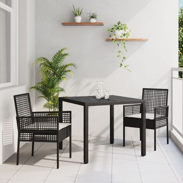 vidaXL Hage Spisegruppe 3 pcs Brun Poly rattan