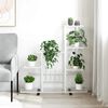 vidaXL Blomsterstativ med hjul 94,5x25x92,5 cm hvit metall