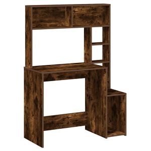 vidaXL Skrivebord med hyller r&oslash;kt eik 100x45x140 cm konstruert tre