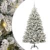 vidaXL Kunstig juletre med 300 LED Gr&oslash;nn og hvit 180 cm PVC og metall