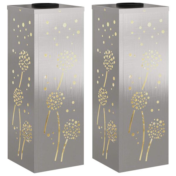 vidaXL Solenergi LED stibelys 2 pcs Rustfritt St&aring;l Rustfritt St&aring;l