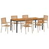 vidaXL Hage Spisegruppe 7 pcs Beige og Brun polyrotting