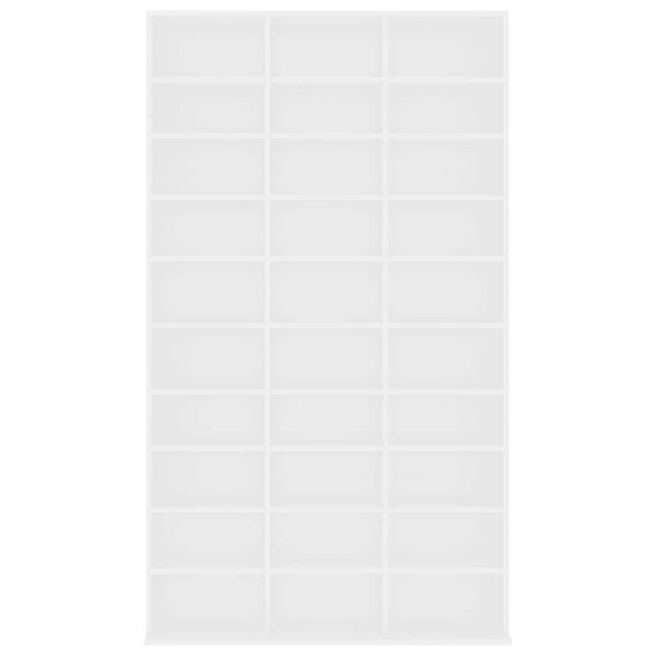 vidaXL CD-hylle hvit 102x23x177,5 cm konstruert tre