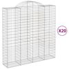 vidaXL Gabionkurver buede 20 stk 200x50x200/220 cm galvanisert jern