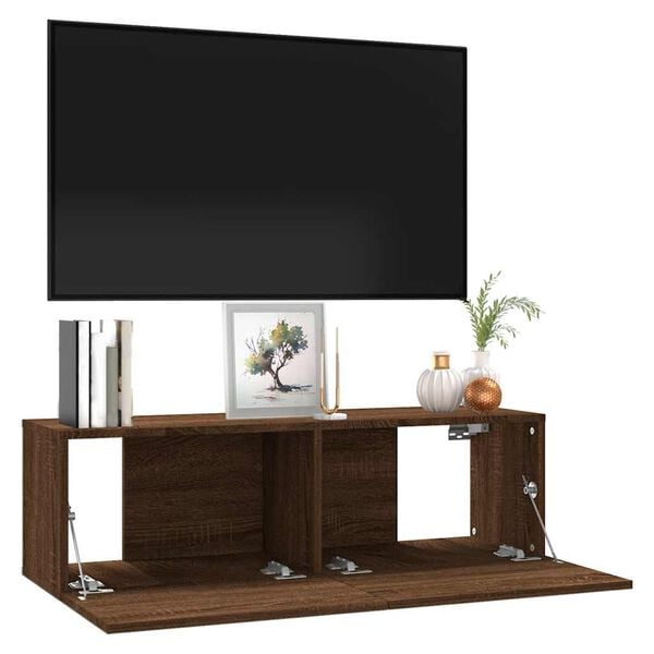 vidaXL TV-benk brun eik 100x30x30 cm konstruert tre