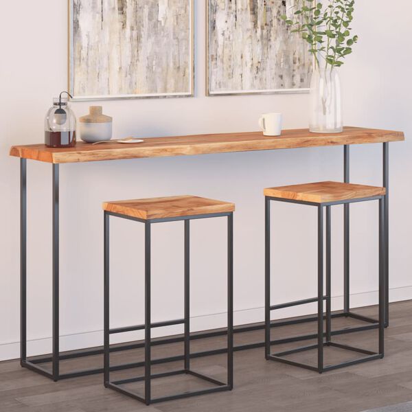 vidaXL Vegghylle 180x40x2,5 cm rektangul&aelig;r heltre akasie naturlig kant