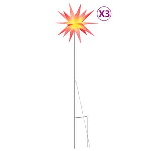vidaXL Julelys med plugger og LED 3 stk foldbar r&oslash;d 35 cm