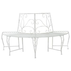 vidaXL Trebens 4-Antall seter 160 x 80 x 89 cm St&aring;l Antikk hvit