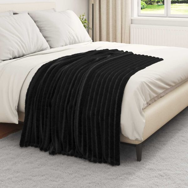 vidaXL Kastteppe Svart 150 x 130 cm Fleece