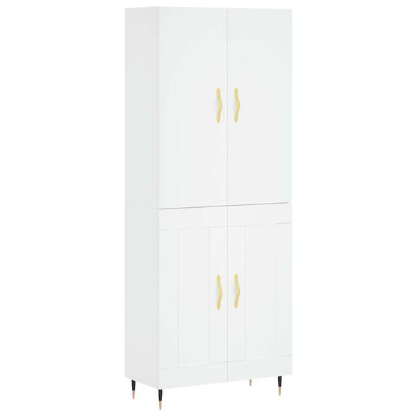 vidaXL Highboard hvit 69,5x34x180 cm konstruert tre