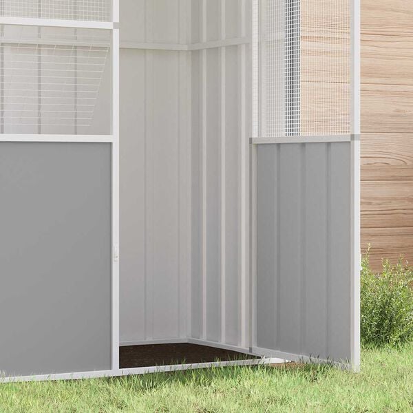 vidaXL Fuglebur grå 215x78x200 cm galvanisert stål