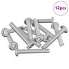 vidaXL L&aring;seskrue Ensfarget 12 stk. s&oslash;lv M6 x 35 mm St&aring;l