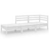 vidaXL Hagesofagruppe 3 deler hvit heltre furu
