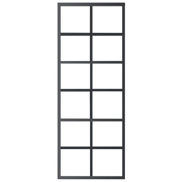 vidaXL Skyvedør med monteringssett 76x205 cm ESG glass og aluminium