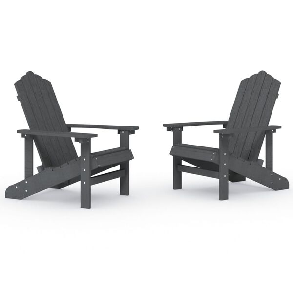 vidaXL Adirondack hagestoler 2 stk HDPE antrasitt