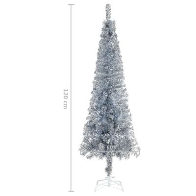 vidaXL Slankt juletre sølv 120 cm