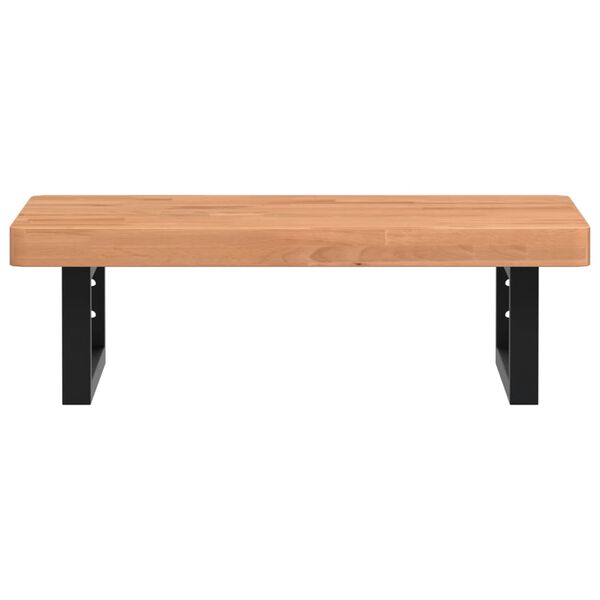 vidaXL Servanthylle veggmontert stål og heltre bøketre