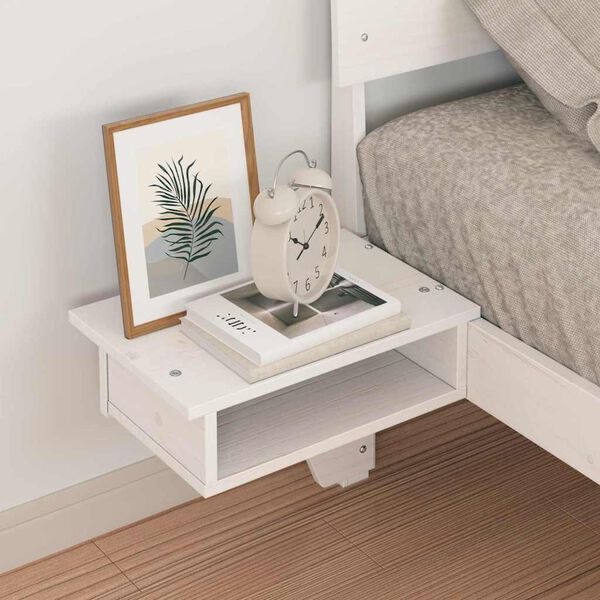 vidaXL Sengestamme med hodegjerde Hvit 90 x 200 cm Massiv furu