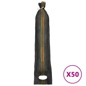 vidaXL Sandsekker 50 stk m&oslash;rkegr&oslash;nn 103x25 cm HDPE