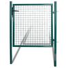 vidaXL Gjerdeport med &eacute;n d&oslash;r 100x100 cm pulverlakkert st&aring;l