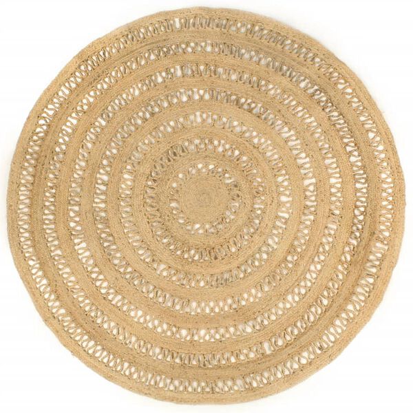 vidaXL Håndlaget flettet juteteppe 210 cm