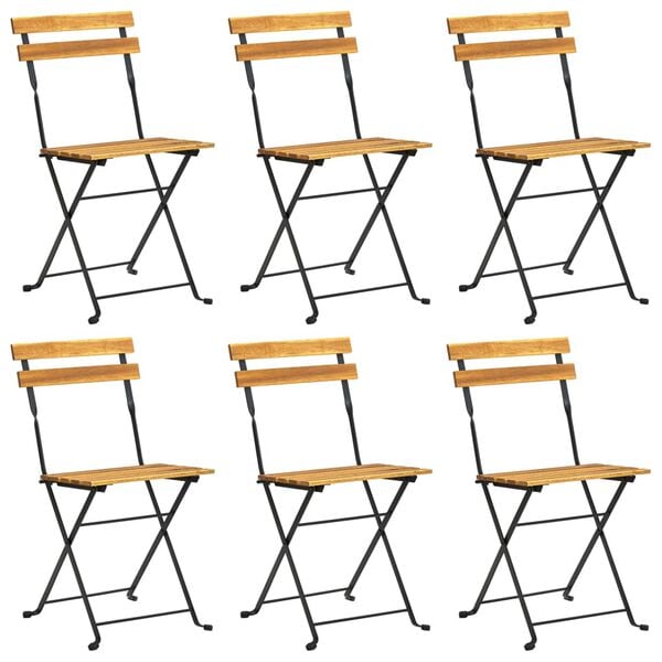 vidaXL Utendørs sammenleggbar spisestue 7 deler heltre akasie