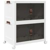 vidaXL Oppbevaringsboks stablebar med hjul 2-lags 75 L 64x40x76 cm