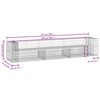 vidaXL Hagebenk gabiondesign 347x71x65,5 cm heltre furu