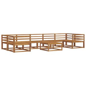 vidaXL Utend&oslash;rs sofa-sett 8 pcs Naturlig Solid akasietre