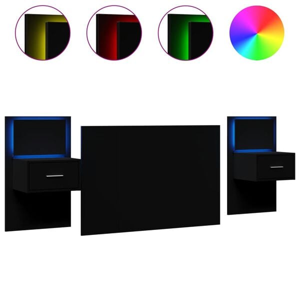 vidaXL Hodegavl med skap svart 120 cm konstruert tre