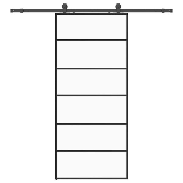 vidaXL Skyved&oslash;r med monteringssett svart 90x205 cm ESG-glass