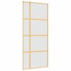 vidaXL Skyved&oslash;r gull 90x205 cm frostet ESG glass og aluminium